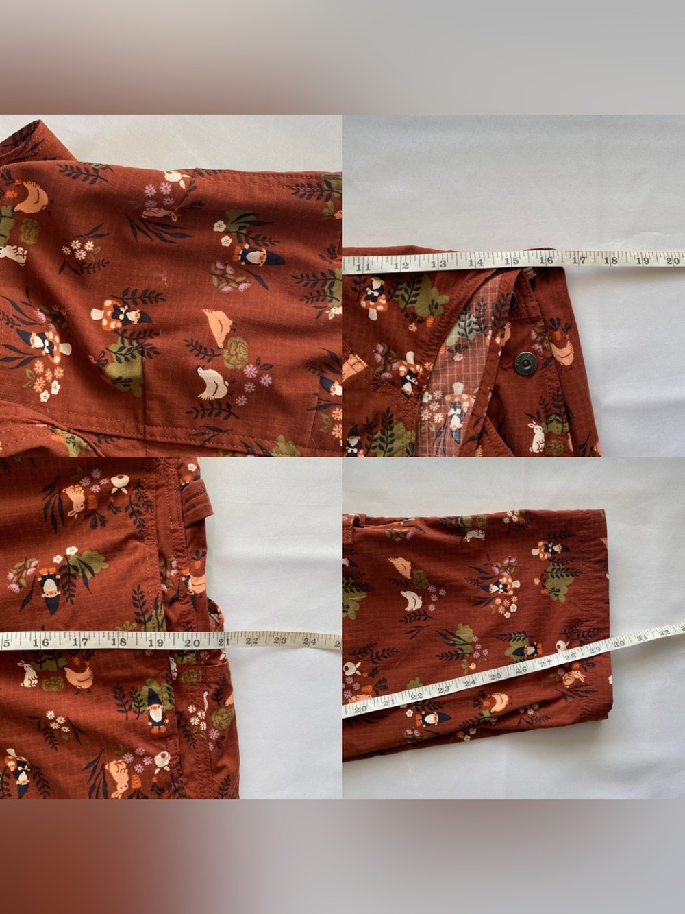 Duluth Trading Company Henna Garden Gnome Heirloom Overall Gardening Bibs XSx31 - Picture 16 of 16